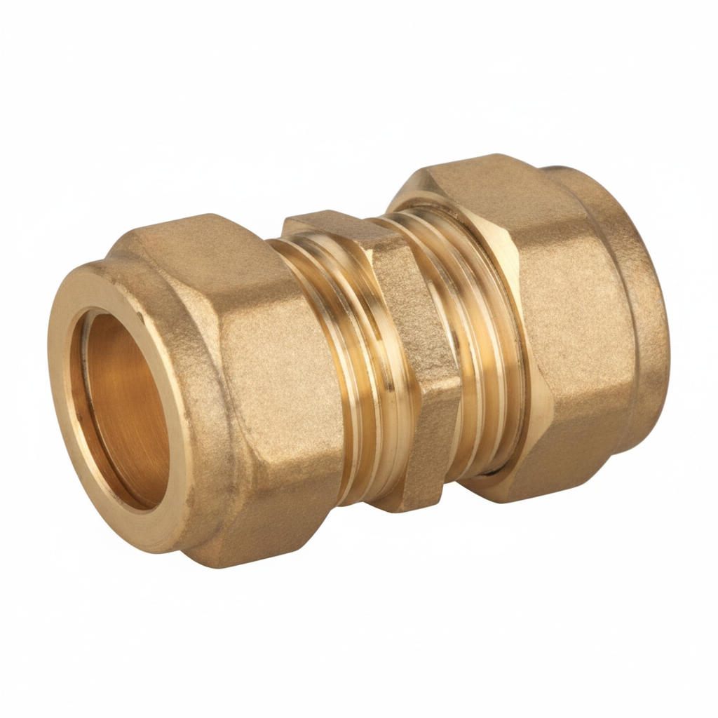 Brass Compression Straight Coupling S15*15