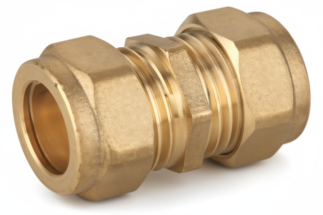 Brass Compression Straight Coupling S22*22
