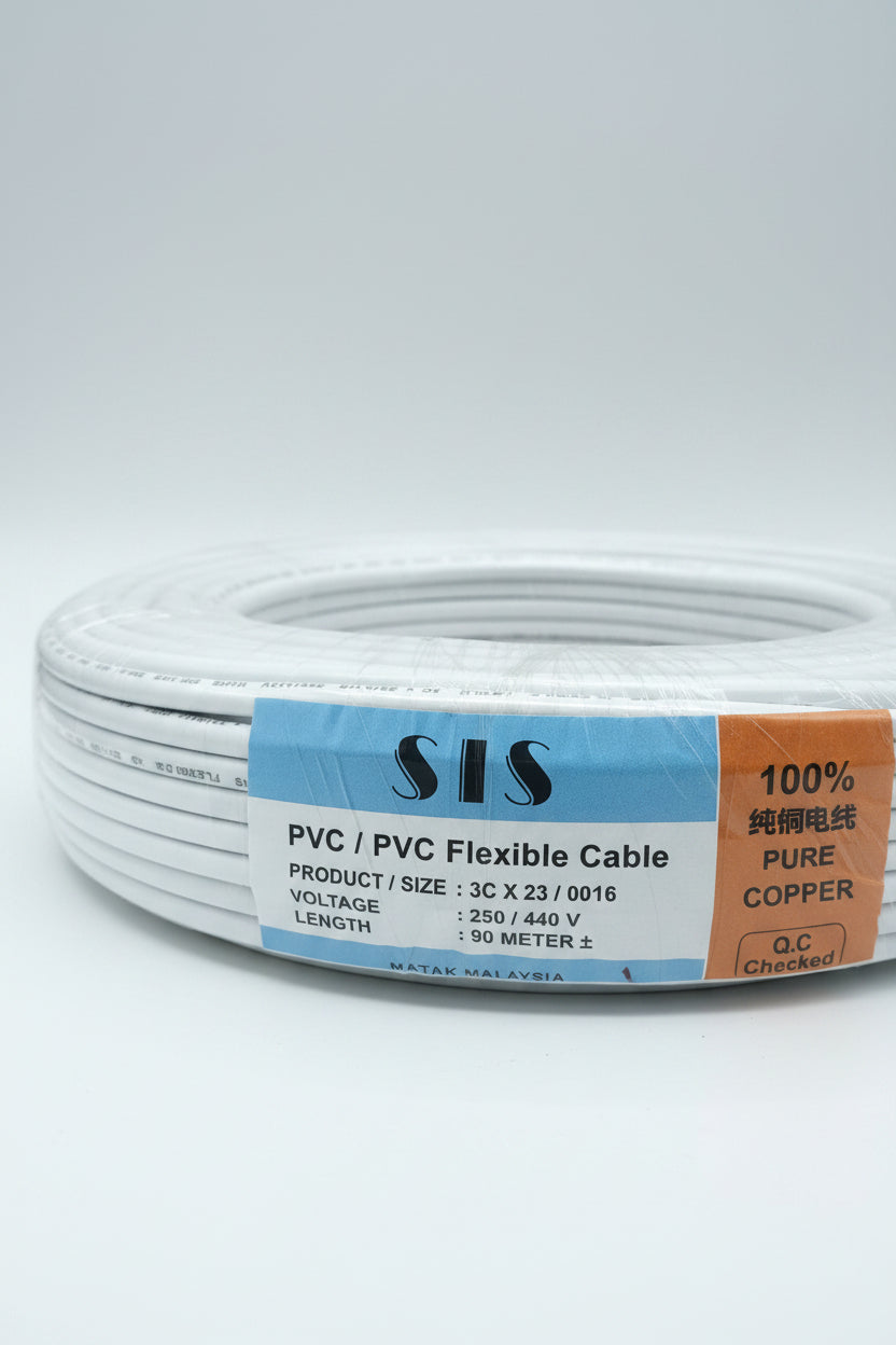 23/0.16X3C PVC/PVC FLEXIBLE CORD CABLE-1MM