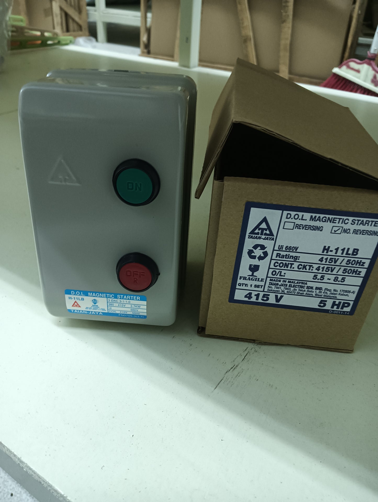 H-11LB 415V 5.5-8.5A 5HP DOL MOTOR STARTER (STEEL ENCLOSURE)(MS412)