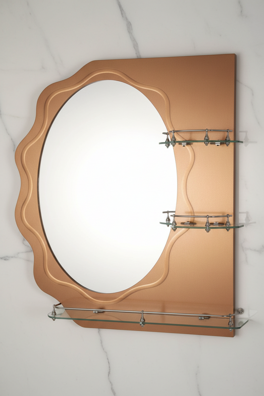 Wooden Framed Oval Wall Mirror
