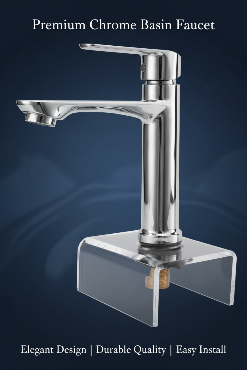 Single-lever brass basin mixer tap half inch