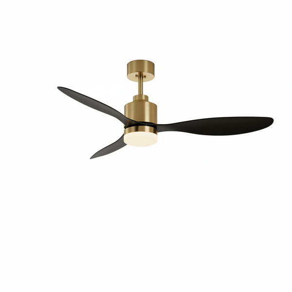 52-inch ceiling fan with LED light remote and copper finish