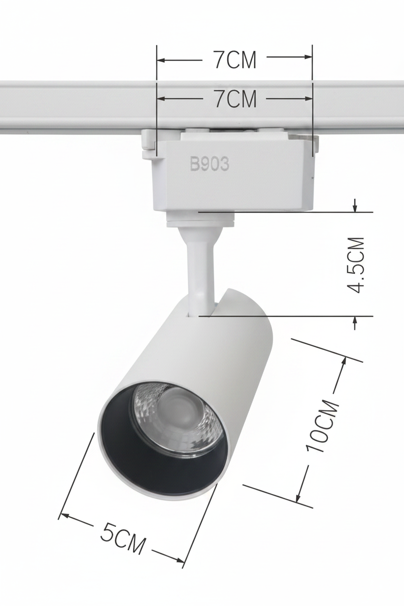 35W White Frame Spoting Track Lights 3500K
