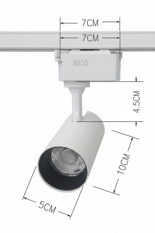 35W White Frame Spoting Track Lights 3500K