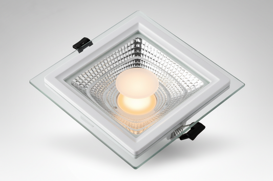 COB glass square panel light 7w
