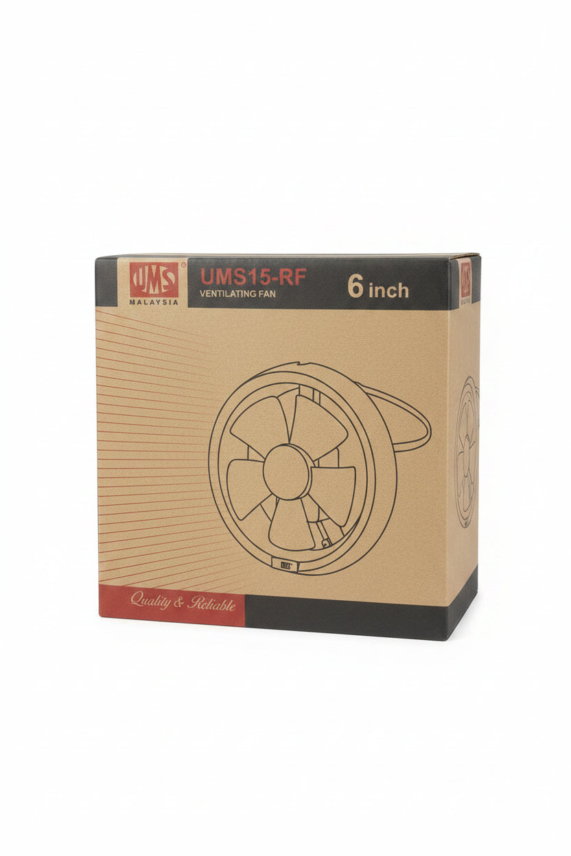 6'' ROUND GLASS VENTILATING/EXHAUST FAN (UMS15-RF)