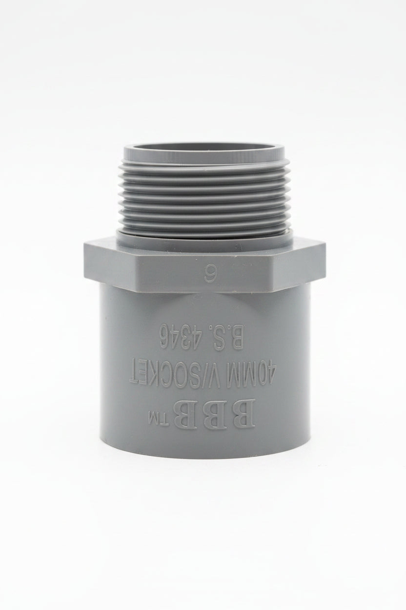 40MM GREY PVC MALE SOCKET