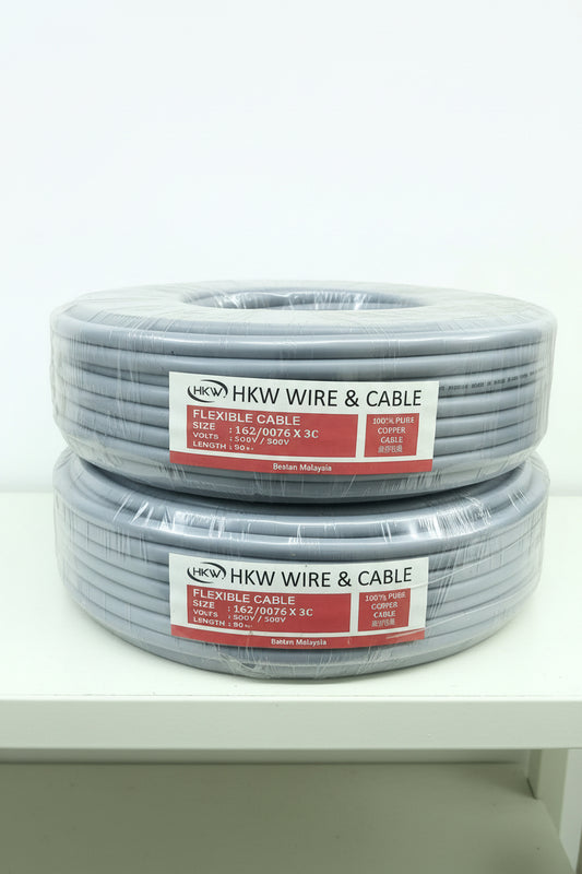 162/0.076X3C PVC/PVC FLEXIBLE CORD CABLE-4MM