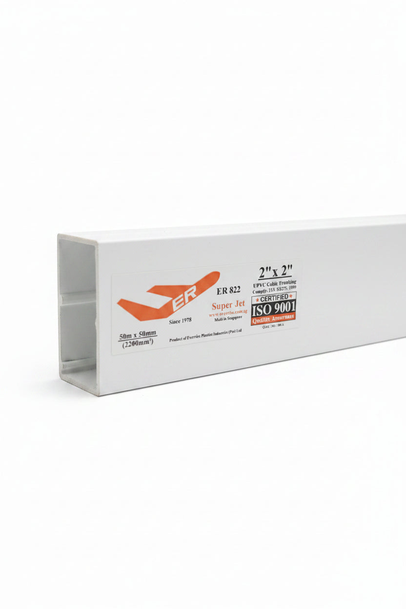 ER 822 2"X2" 50mx50mm UPVC CABLE TRUNKING