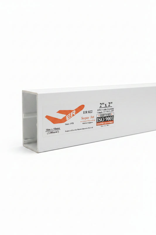 ER 822 2"X2" 50mx50mm UPVC CABLE TRUNKING