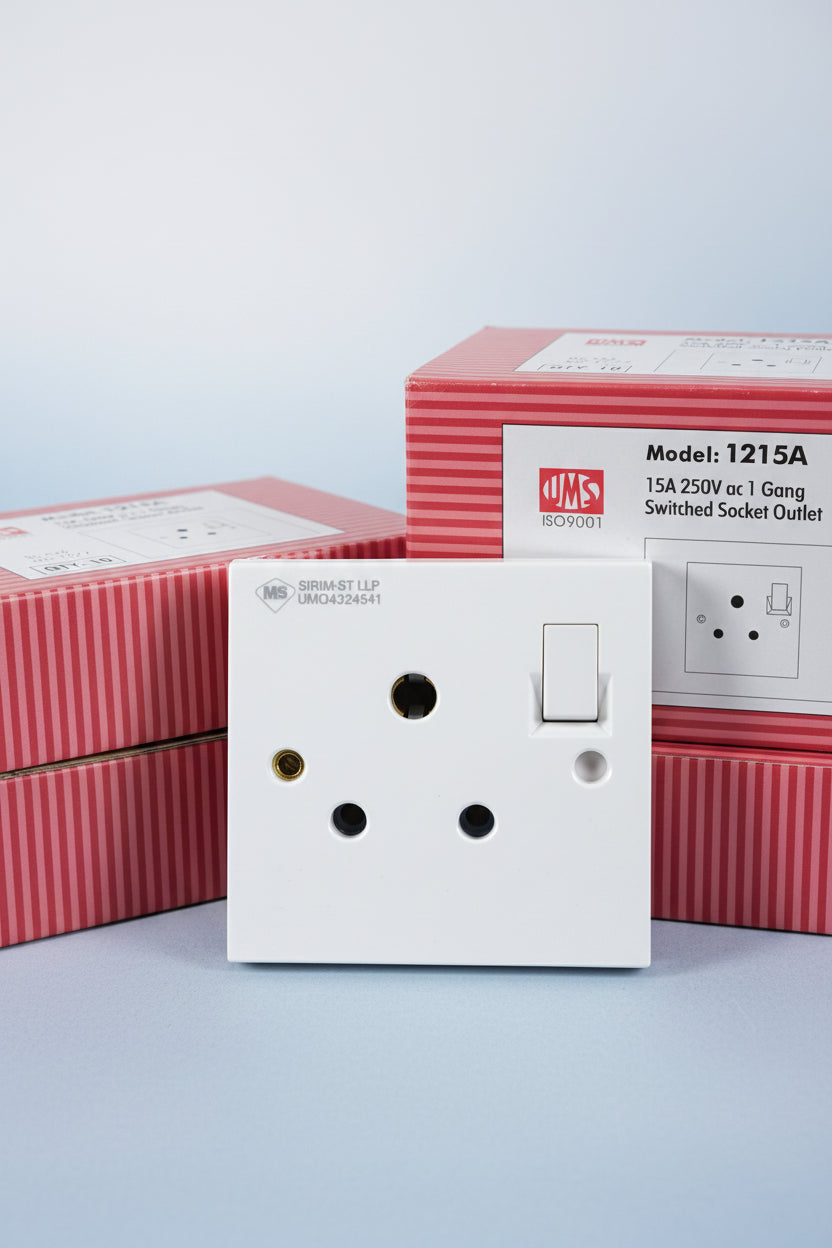 15A 1 Gang 1 Switch Socket Outlet 1215A